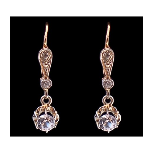 Boucles d'oreilles dormeuses deux ors