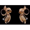 Boucles d'oreilles clips nœuds en or et diamants