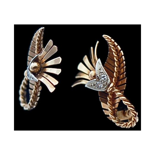 Boucles d'oreilles clips en or et diamants
