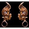 Boucles d'oreilles clips fleurs en or et diamants