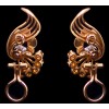 Boucles d'oreilles clips fleurs en or et diamants