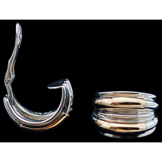 Boucles d'oreilles Ilias Lalaounis en or et argent