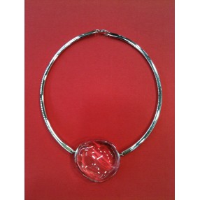 Collier ras de cou Baccarat cristal et argent