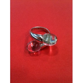 Bague Baccarat Tentation Duo en cristal et argent