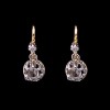 Boucles d'oreilles dormeuses deux ors diamants
