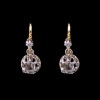 Boucles d'oreilles dormeuses deux ors diamants