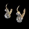 Boucles d'oreilles dormeuses deux ors diamants