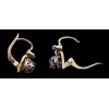 Boucles d'oreilles dormeuses deux ors diamants