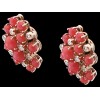 Boucles d'oreilles modernes en or, corail et diamants