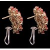 Boucles d'oreilles modernes en or, corail et diamants