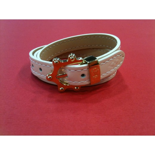 Bracelet Louis Vuitton en cuir vernis  beige rosé