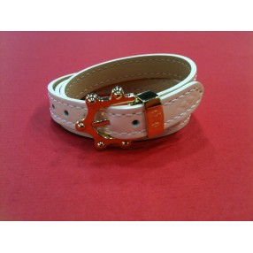 Bracelet Louis Vuitton en cuir vernis  beige rosé
