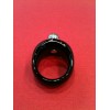 Bague Baccarat Samoa en cristal noir, or blanc et perle de Tahiti