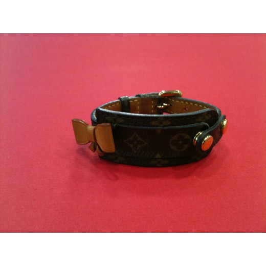 Bracelet Louis Vuitton Message en cuir Monogram