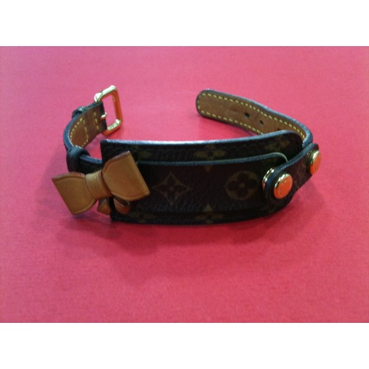 Bracelet Louis Vuitton Message en cuir Monogram