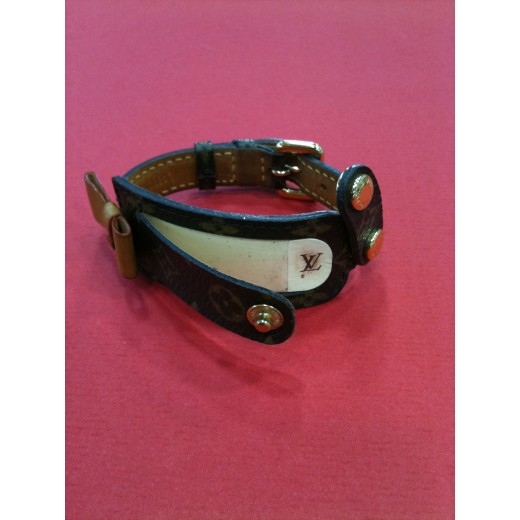 Bracelet Louis Vuitton Message en cuir Monogram