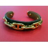 Bracelet Hermès Chaîne d'ancre en lézard vert et plaqué or