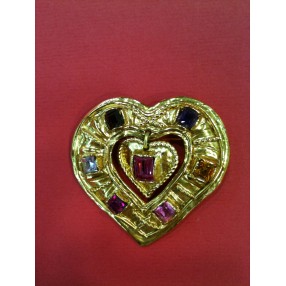 Broche Christian Lacroix  Coeur en métal doré