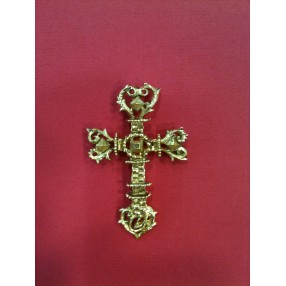 Broche- Pendentif Christian Lacroix  Croix en métal doré