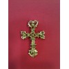 Broche- Pendentif Christian Lacroix  Croix en métal doré