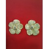 Boucles d'oreilles YSL Fleur  en plaqué or et strass