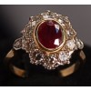 Bague Pompadour rubis diamants