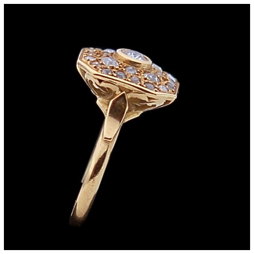 Bague moderne octogonale en or et diamants