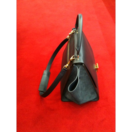 Sac Céline Trapèze en veau bleu marine 