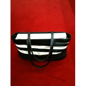 Sac Longchamp Zig Zag bicolore noir et blanc