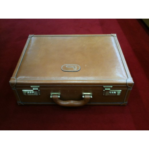 Malette- attaché case Lancel en cuir gold