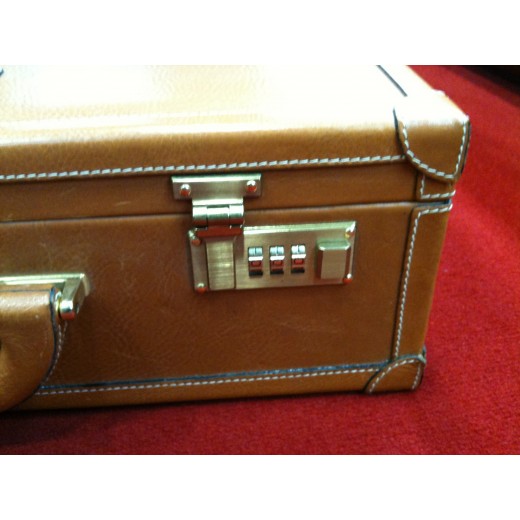 Mallette SUDHAUS Cuir Cognac – Ancienne, étui Et Bagage 2 En 1, Unisexe
