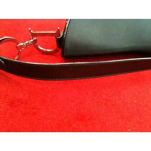 Sac Dior Selle en nylon et cuir vernis noir
