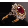 Bague Pompadour rubis diamants