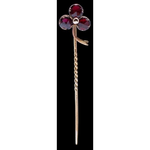 Épingle à cravate ancienne fleur de lys en or et tourmalines