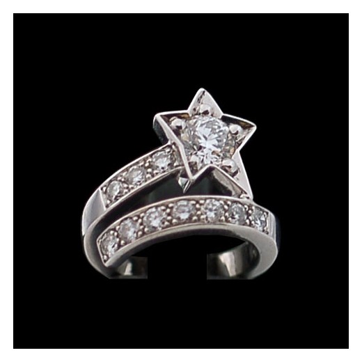 Bague Etoile Filante en or et diamants