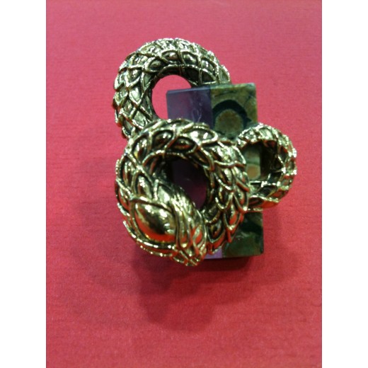 Parure De Bijoux Fantaisie Serpent Doré Avec Pierres Noires - Sans Nickel - Neuf Avec étiquettes