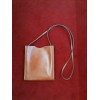 Sac Hermès plat  en cuir brique