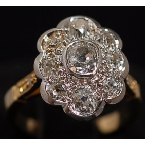 Bague marguerite diamants 1930's