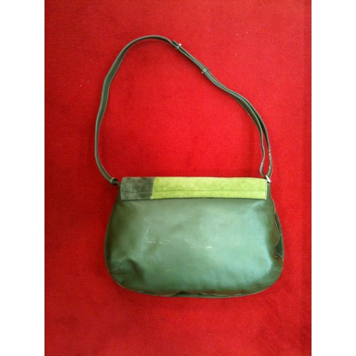 Sac Swarovski en daim, cuir et cristaux verts