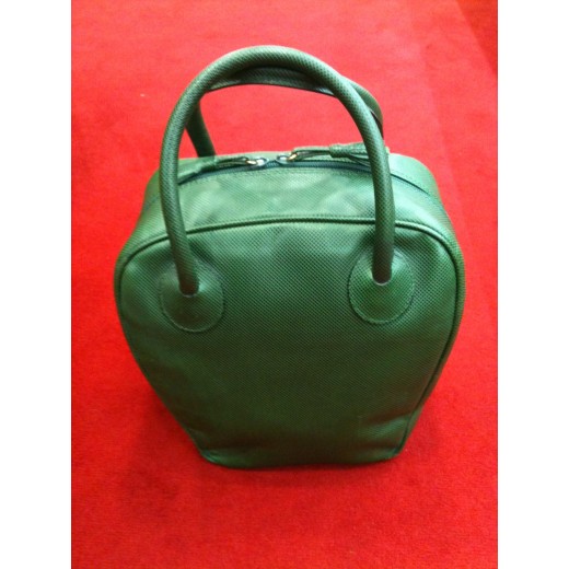 Sac Bottega Venatta en cuir vert