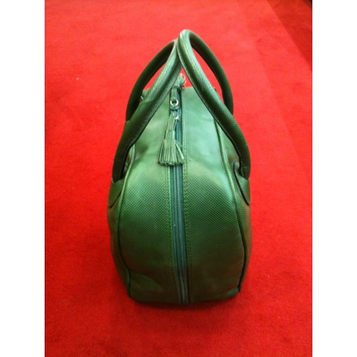 Sac Bottega Venatta en cuir vert