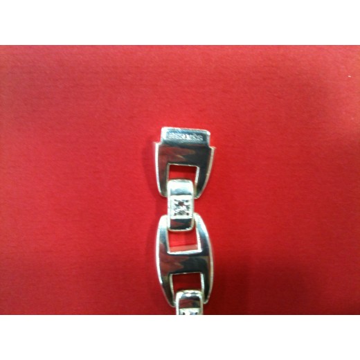 Bracelet Hermès Cassiopée en argent et saphirs blancs