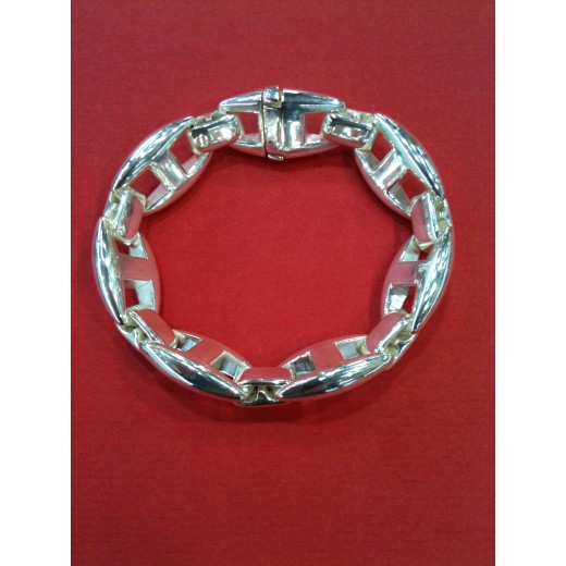 Bracelet Hermès Cassiopée en argent et saphirs blancs