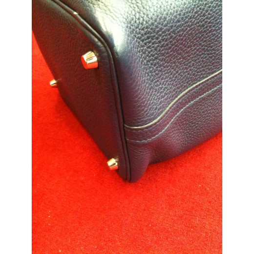 Sac Hermès Picotin PM en cuir bleu