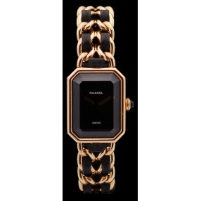 Montre Chanel Première en plaqué or et cuir