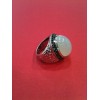 Bague Hellmuth en argent, diamants noirs et agathe