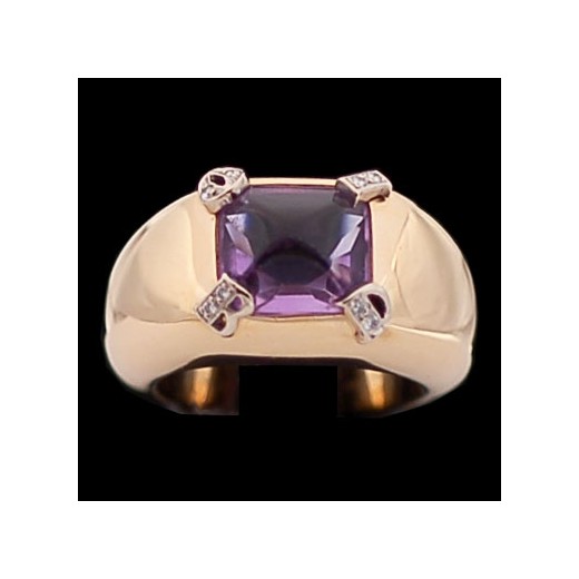 Bague Dior Mitza en or, diamants et améthyste cabochon