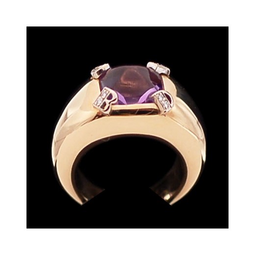 Bague Dior Mitza en or, diamants et améthyste cabochon