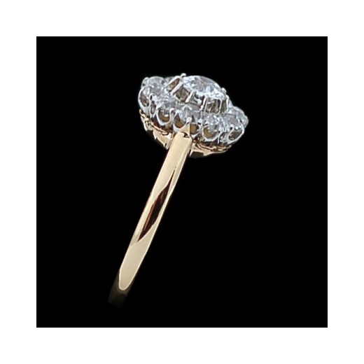 Bague ancienne marguerite deux ors diamants