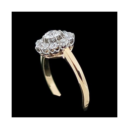 Bague ancienne marguerite deux ors diamants